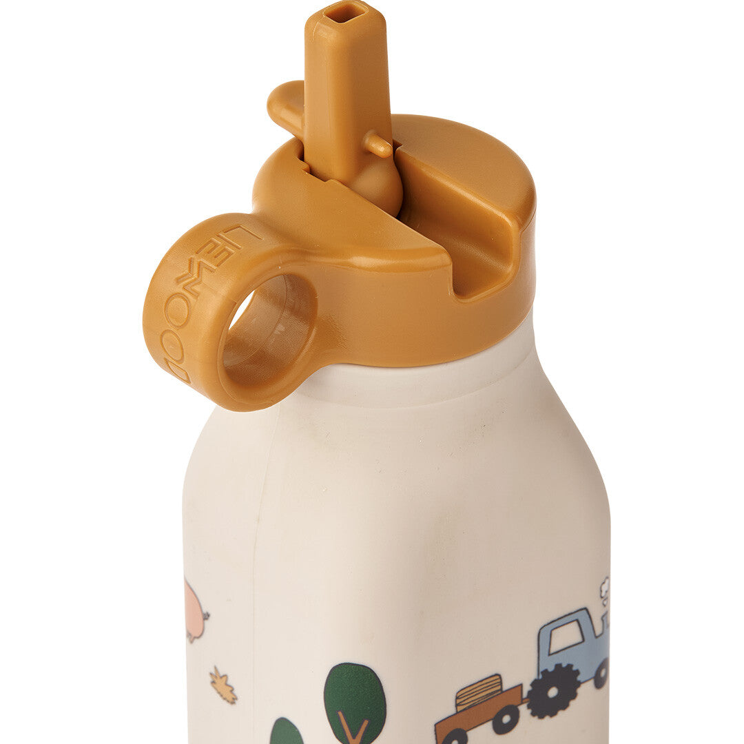 liewood siliconen drinkfles warren - farm sandy - 350 ml  | LW14800-1945 | 1