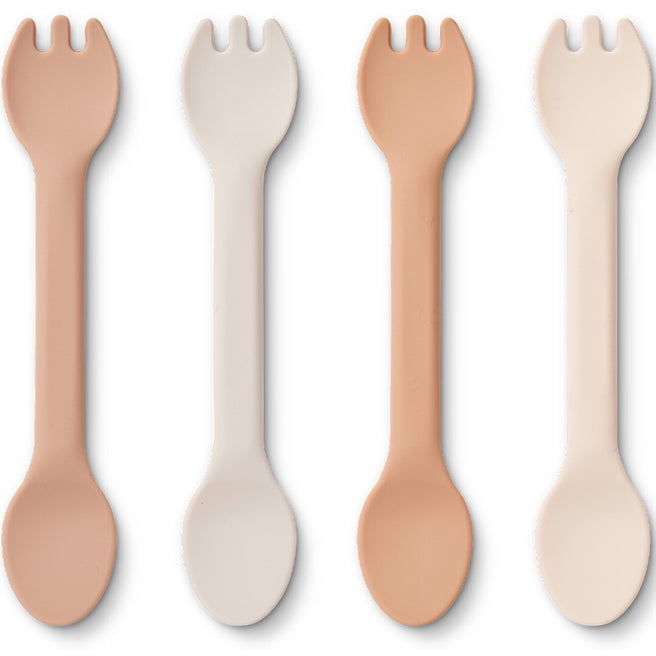 liewood siliconen kinderbestek jan - rose multi mix - 4st | LW17396-1071 | 0