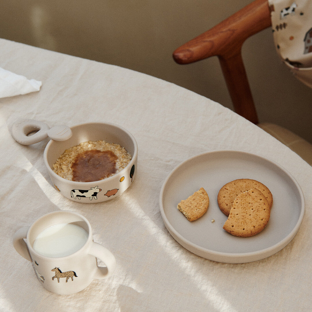 liewood siliconen kinderservies vivi - farm sandy | LW15135-1945 | 2