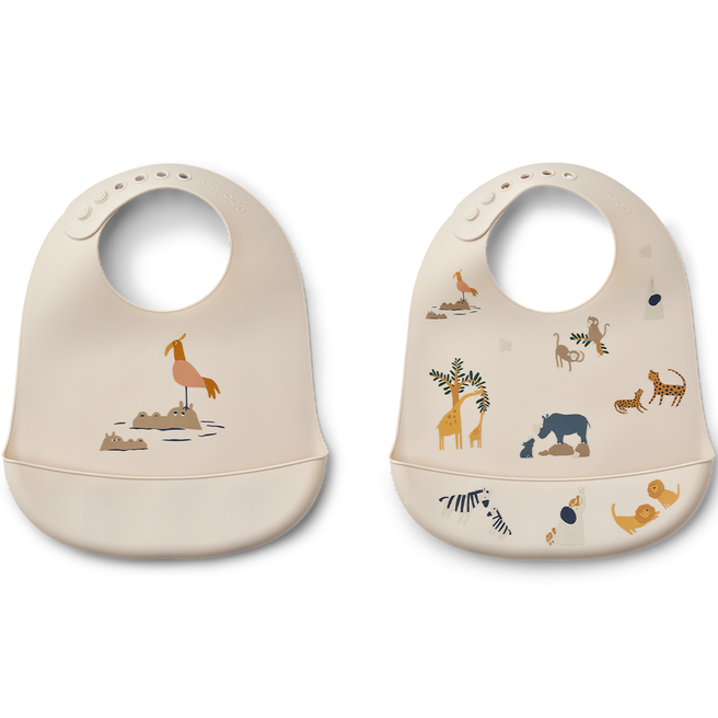 liewood siliconen slabbetjes tilda - all together sandy - 2st | LW15128-1499 | 0