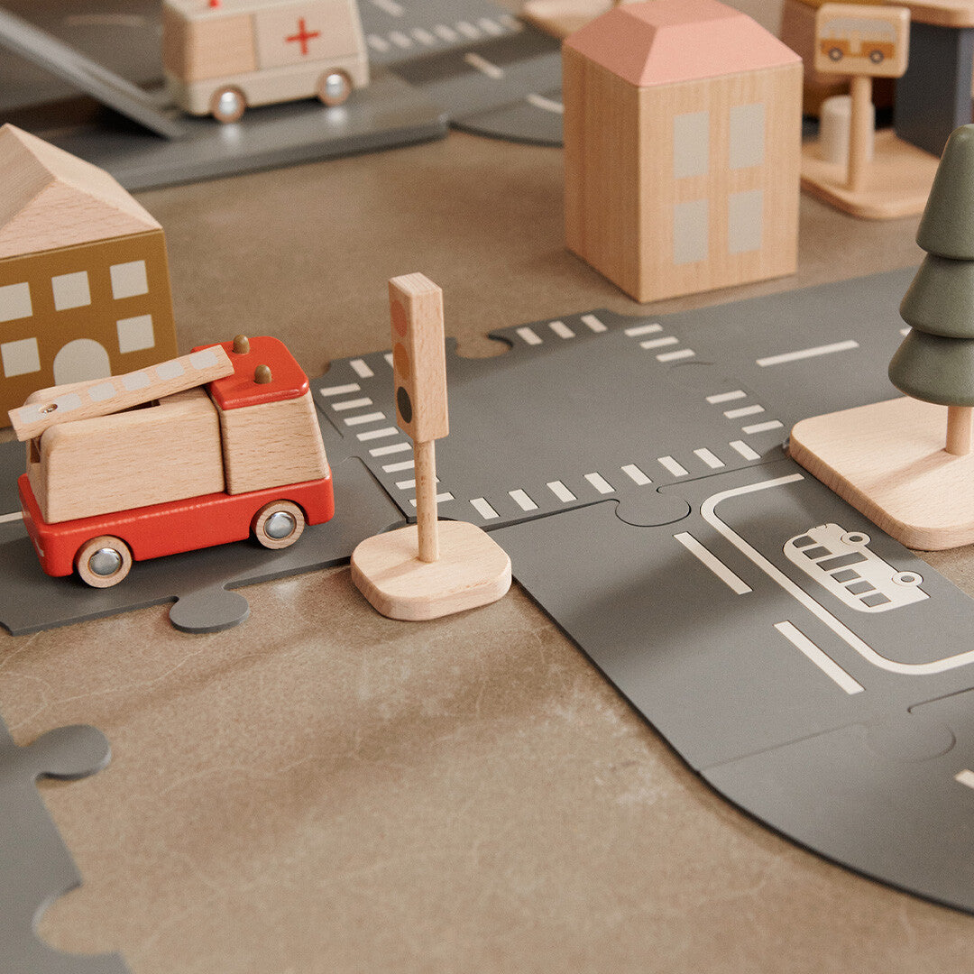 liewood village autoweg - ash grey - sandy - 10-delig  | LW18366-1672 | 1