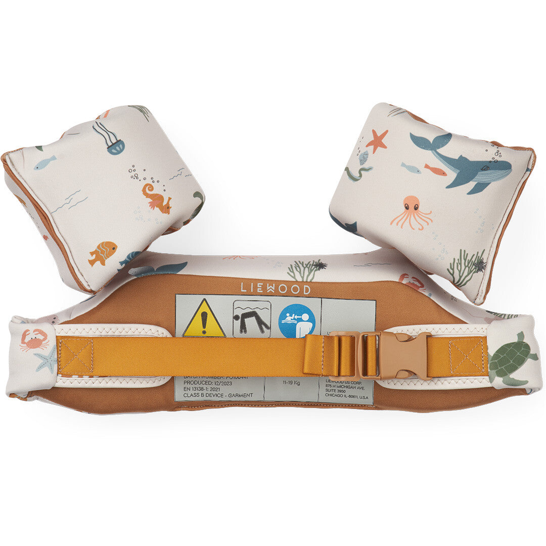 liewood zwemgordel met bandjes darko - sea creature sandy - 19-30 kg | LW19374-1032-3-6 | 3