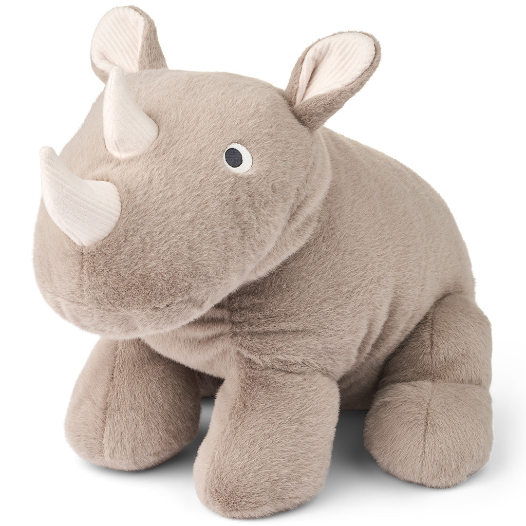 liewood knuffelneushoorn barnaby - stone beige - 66 cm | LW20521 | 1