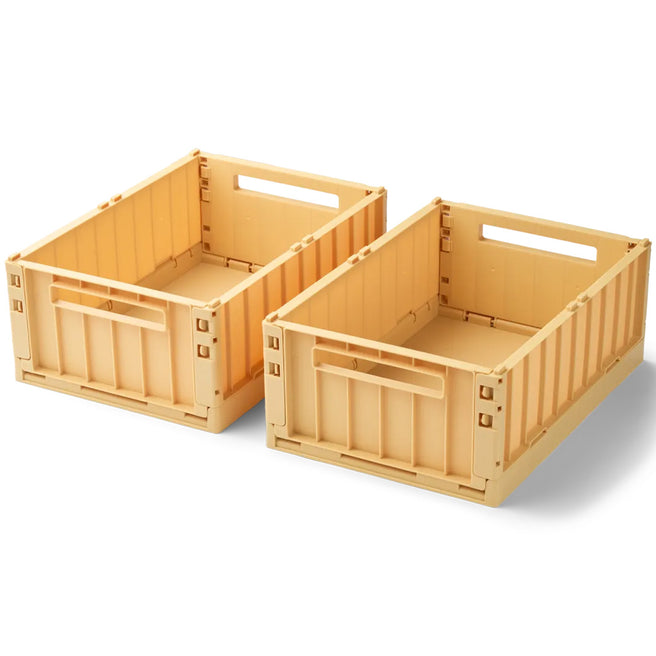 liewood opbergkrat weston - lemon yellow - 10 liter - 2st | LW14677-2602 | 0