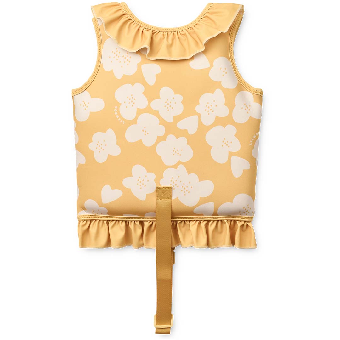 liewood zwemvest dove met ruches - flower - lemon yellow - 19-30 kg | LW20501 | 4