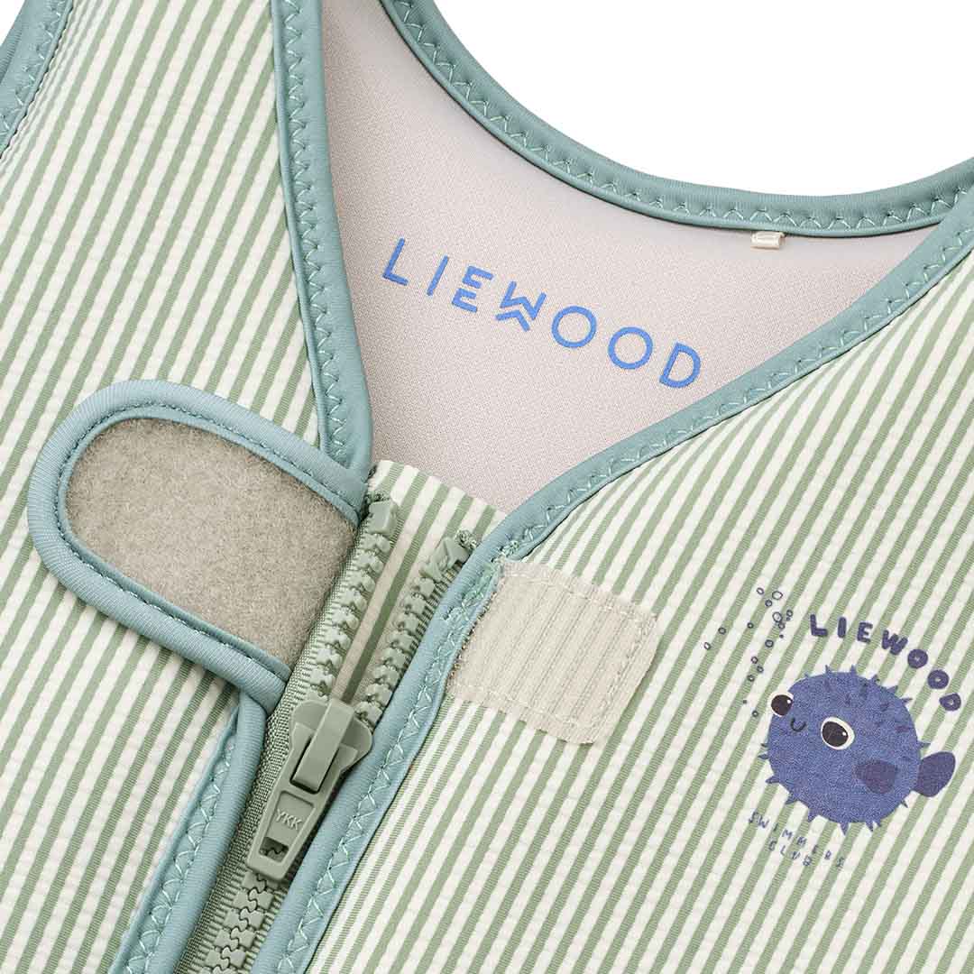 liewood zwemvest dove seersucker - peppermint - sandy - 11-15 kg | LW20739 | 3
