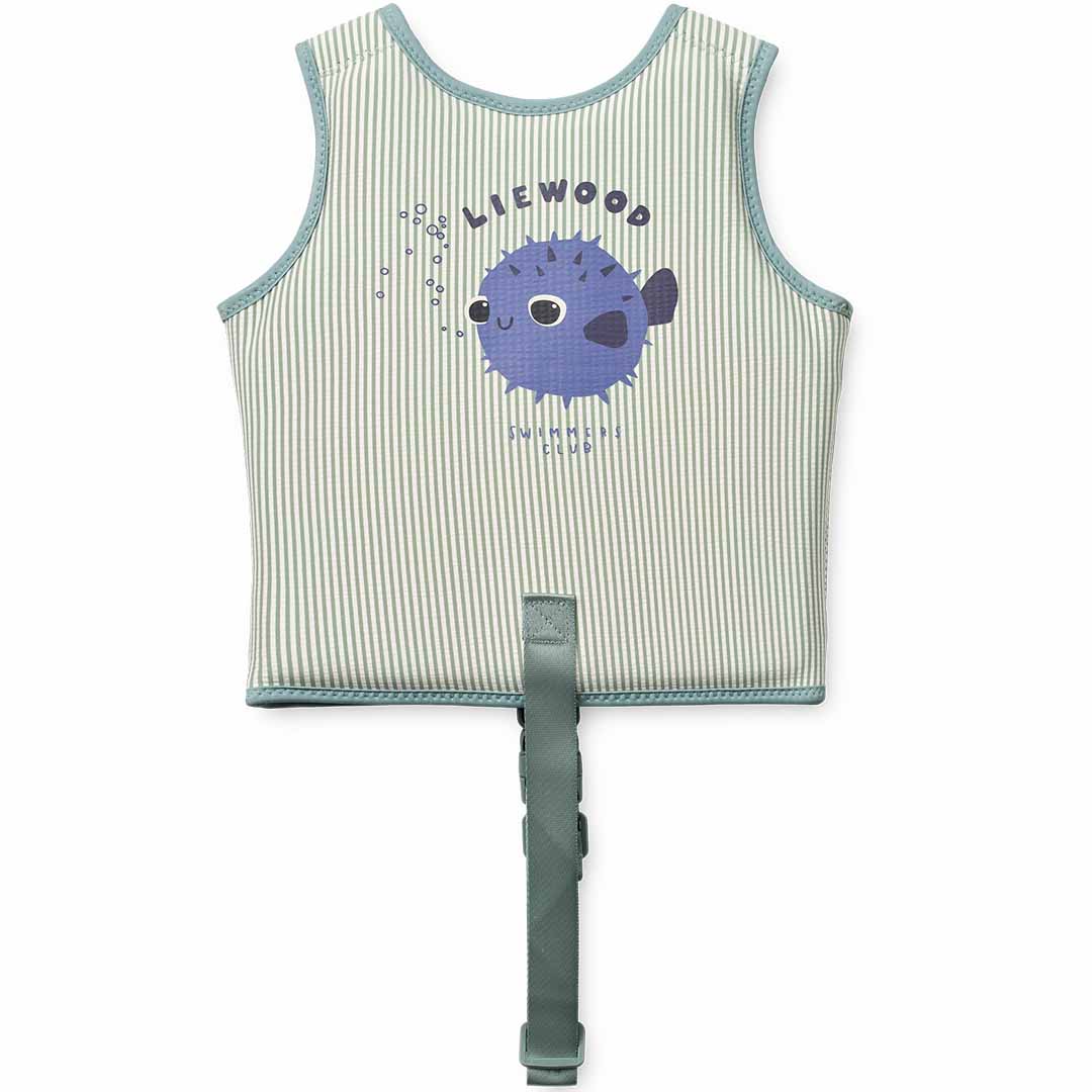 liewood zwemvest dove seersucker - peppermint - sandy - 15-19 kg | LW20739 | 3
