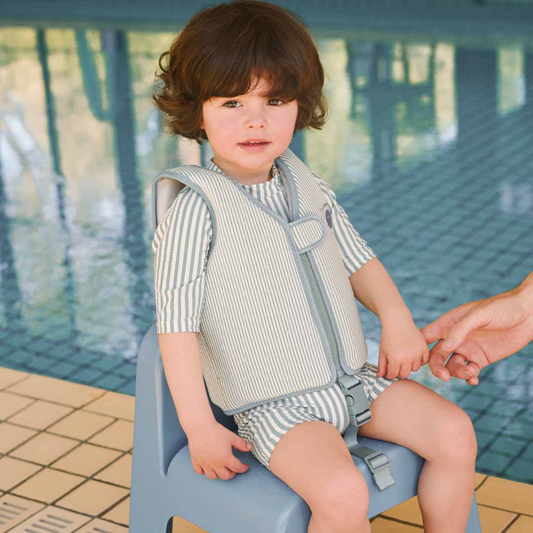 liewood zwemvest dove seersucker - peppermint - sandy - 15-19 kg | LW20739 | 6