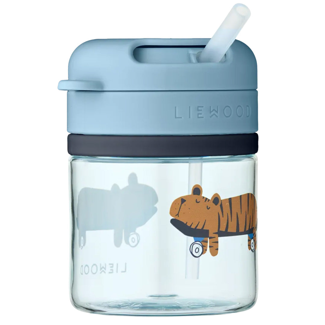 liewood drinkbeker met rietje pavia - fun - beach blue - 280 ml | LW20634-2621 | 4