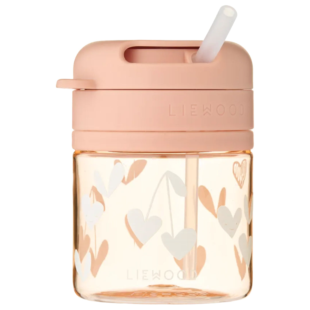 liewood drinkbeker met rietje pavia - sweethearts - pale tuscany - 280 ml | LW20634-2620 | 4