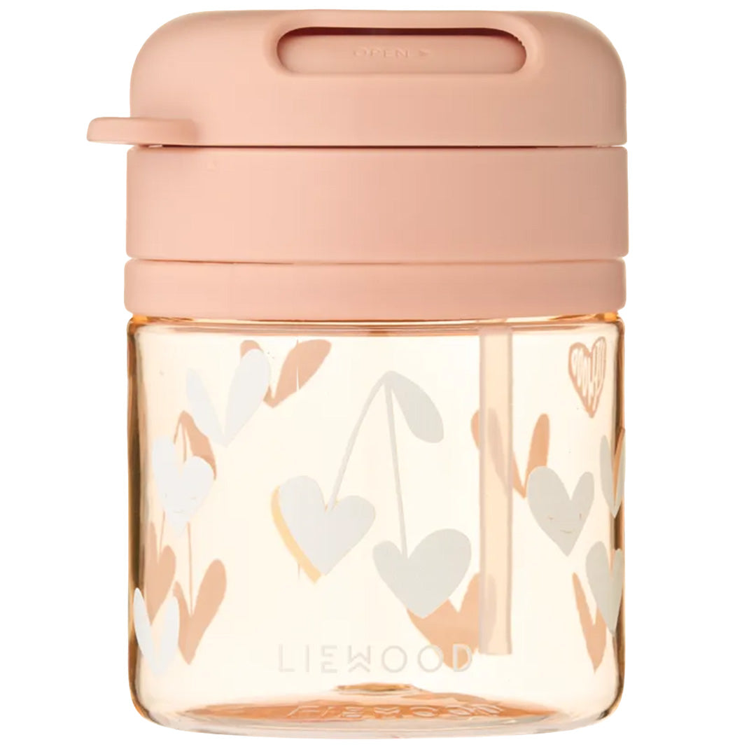 liewood drinkbeker met rietje pavia - sweethearts - pale tuscany - 280 ml | LW20634-2620 | 1