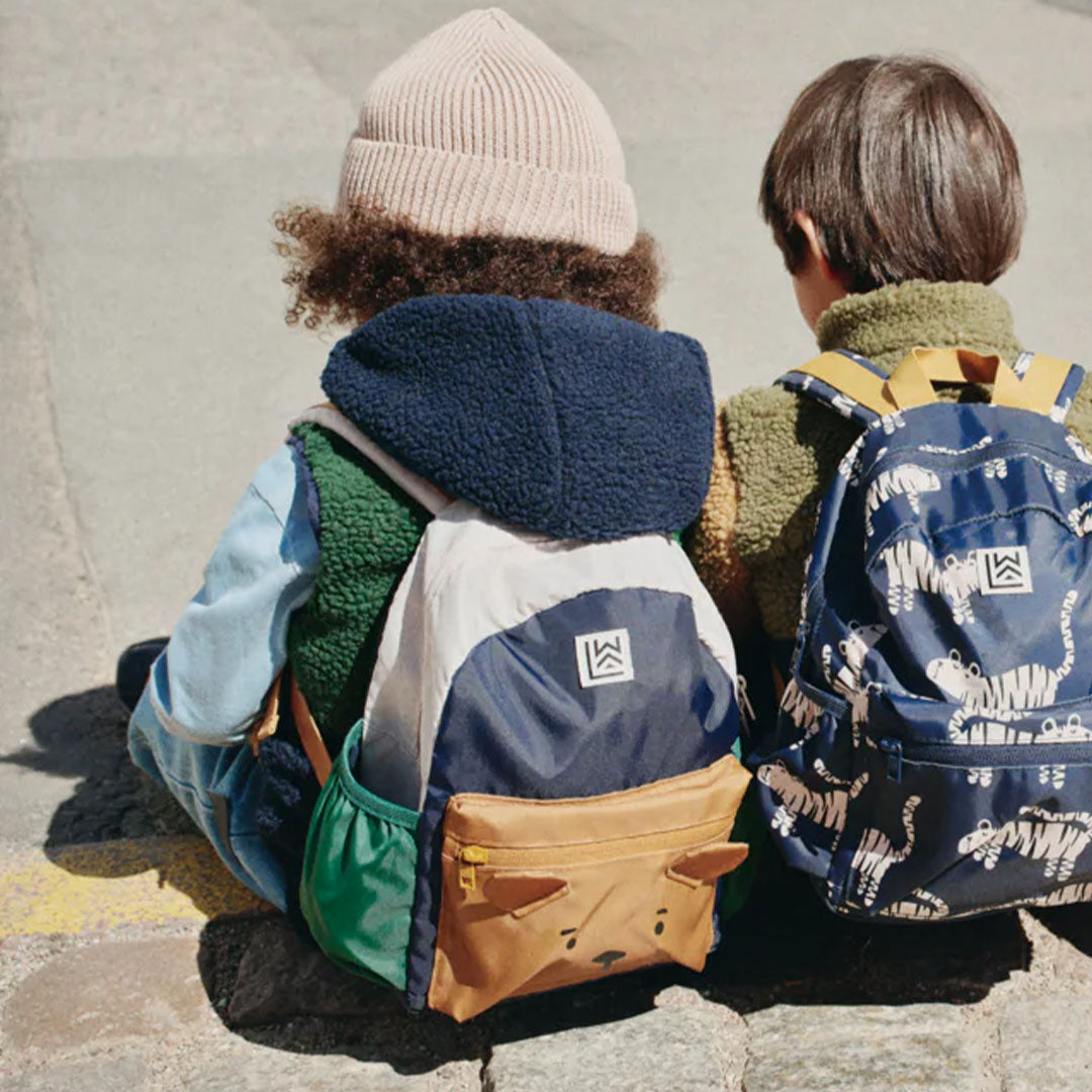 liewood peuterrugzak andreas - bear - classic navy multi mix - 27 cm | LW20350-2124 | 2