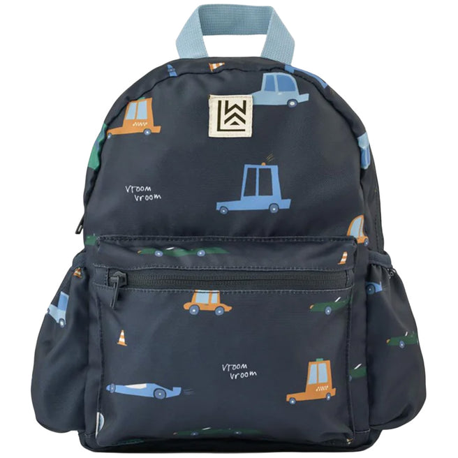 liewood peuterrugzak andreas - cars - classic navy - 27 cm | LW19643-2782 | 