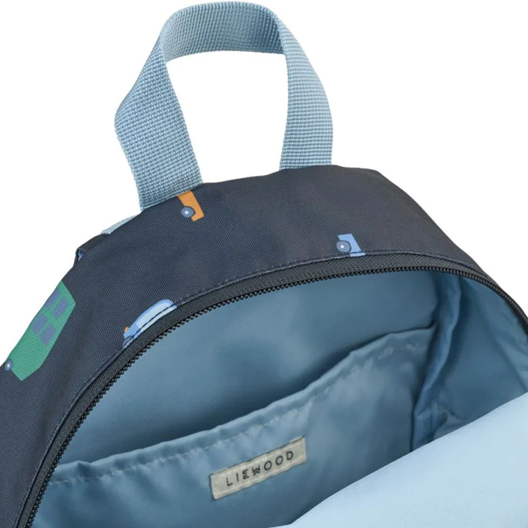 liewood peuterrugzak andreas - cars - classic navy - 27 cm | LW19643-2782 | 4