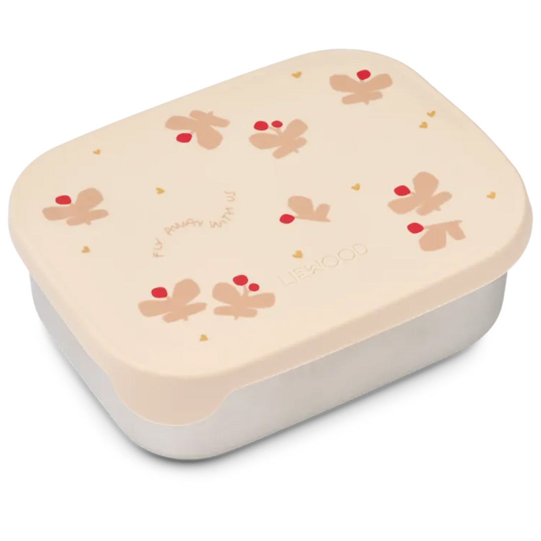 liewood rvs broodtrommel arthur - butterfly - apple blossom