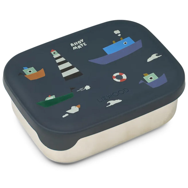 liewood rvs broodtrommel arthur - sailing - classic navy 1