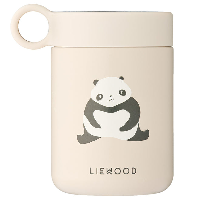liewood rvs thermoscontainer kiani - panda - sandy - 350 ml | LW19960-2714 | 1
