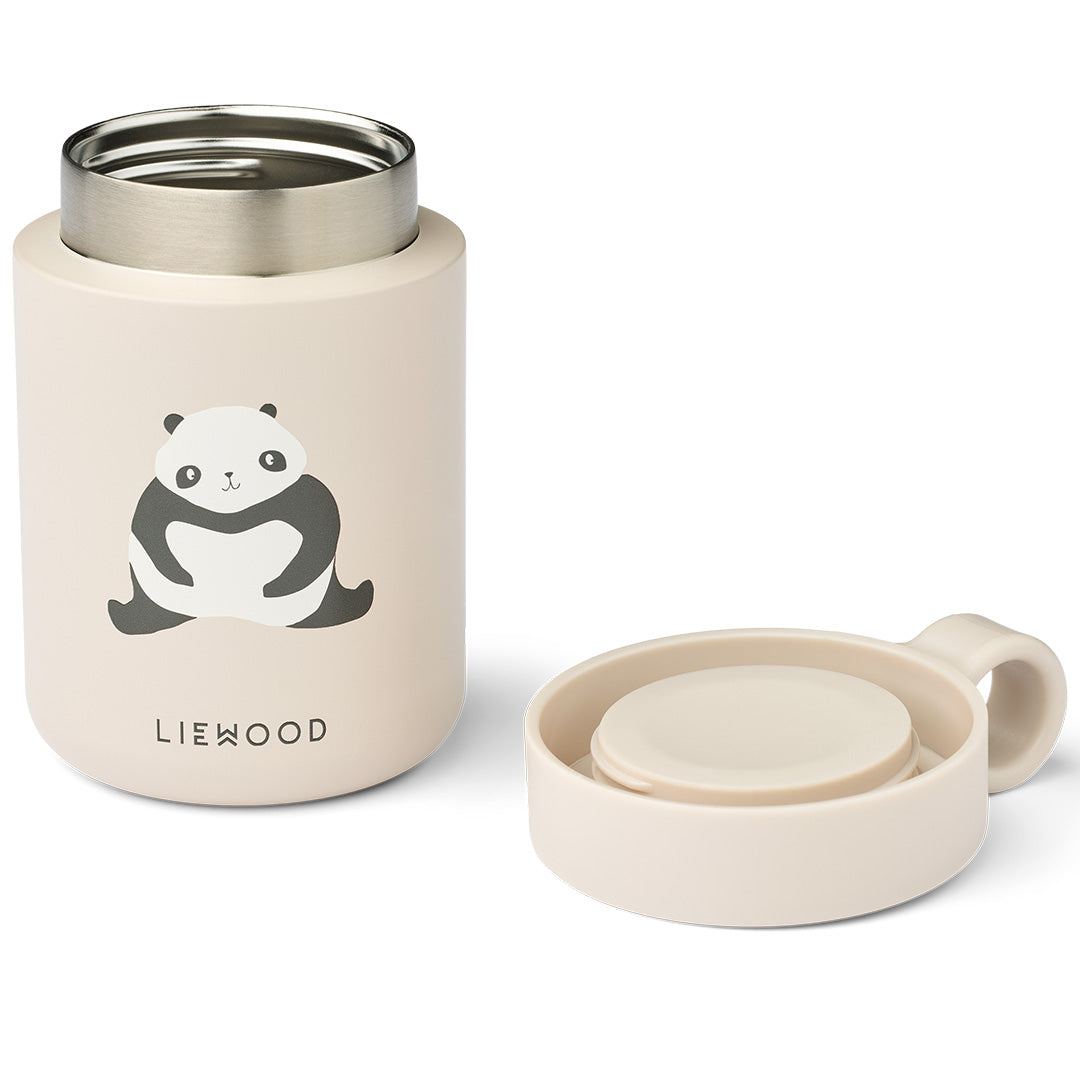 liewood rvs thermoscontainer kiani - panda - sandy - 350 ml | LW19960-2714 | 2