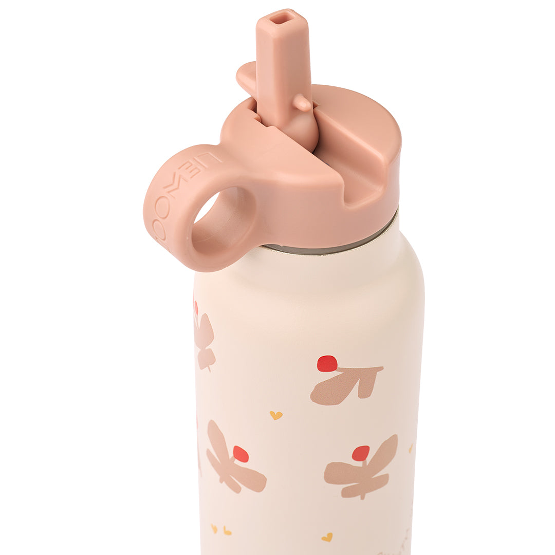 liewood rvs thermosfles falk close up butterfly apple blossom | LW19617-2606 | 4