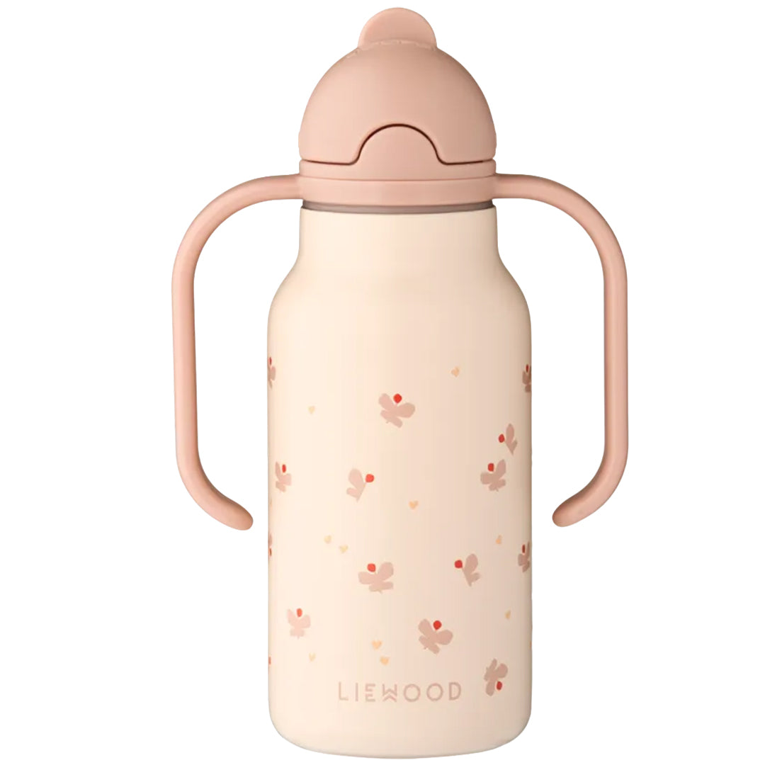 liewood rvs thermosfles kimmie - mini butterfly - apple blossom - 250 ml