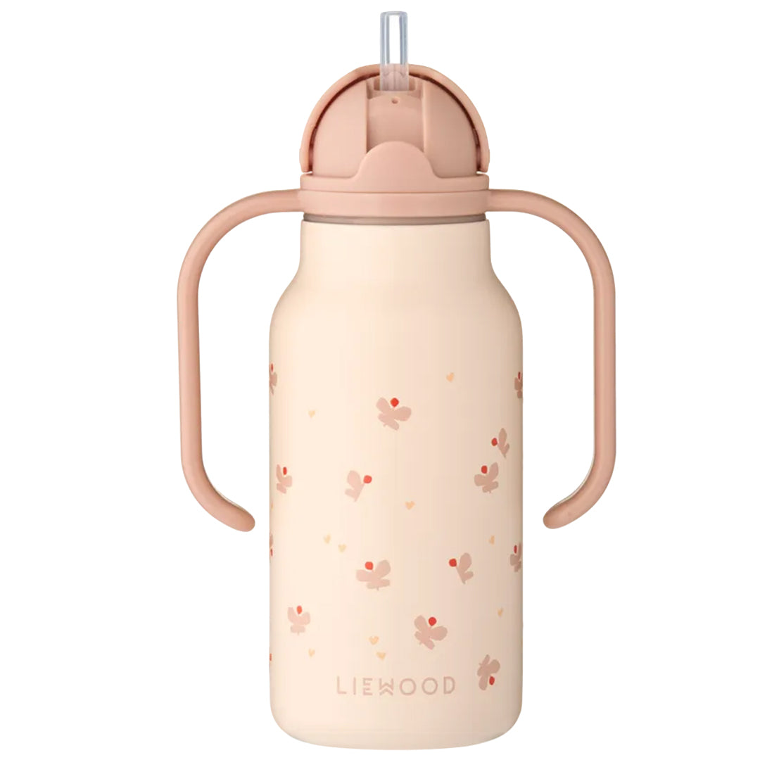 liewood rvs thermosfles kimmie - mini butterfly - apple blossom - 250 ml