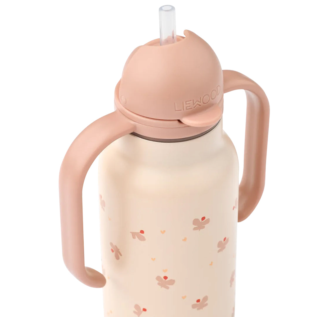 liewood rvs thermosfles kimmie - mini butterfly - apple blossom - 250 ml