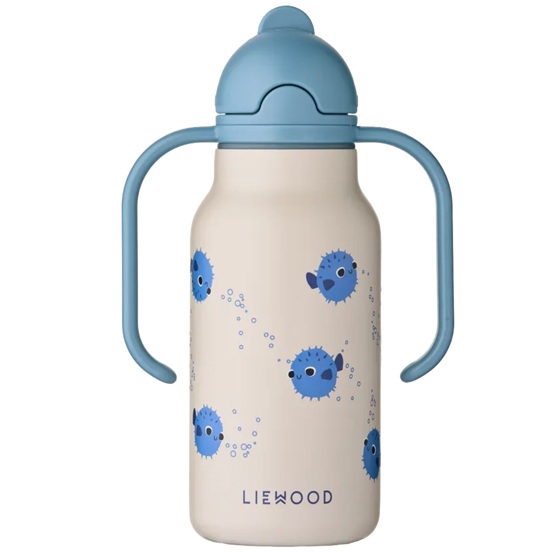 liewood rvs thermosfles kimmie - pufferfish - sandy - 250 ml