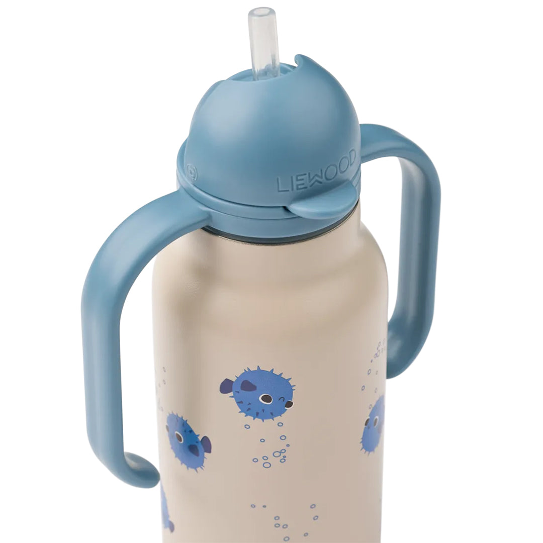 liewood rvs thermosfles kimmie - pufferfish - sandy - 250 ml