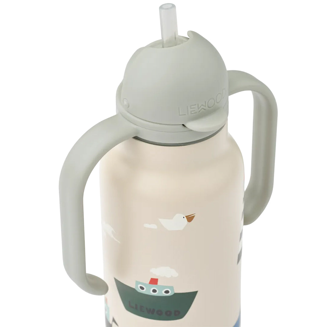 liewood rvs thermosfles kimmie - sailing - sandy - 250 ml close-up