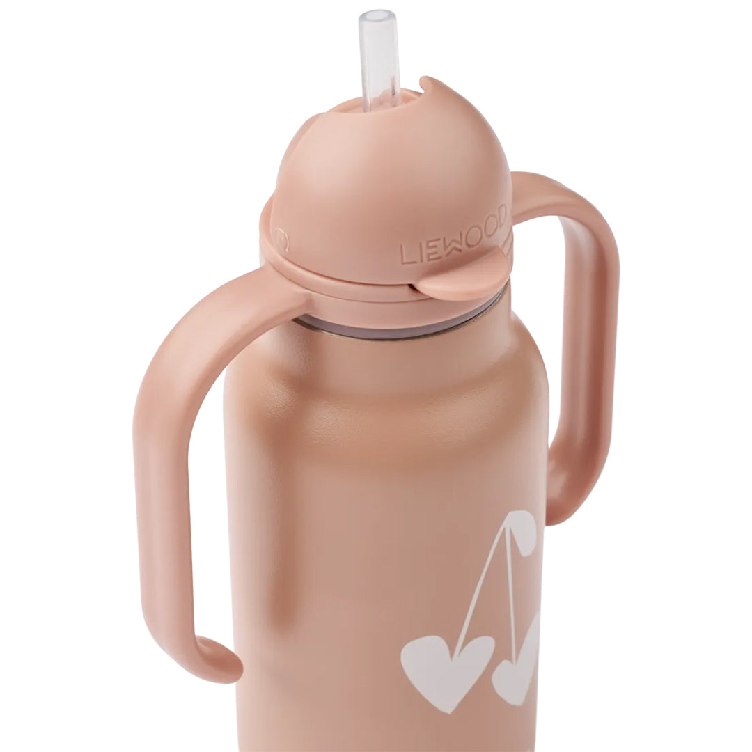 liewood rvs thermosfles kimmie - sweethearts - apple blossom - 250 ml  close-up