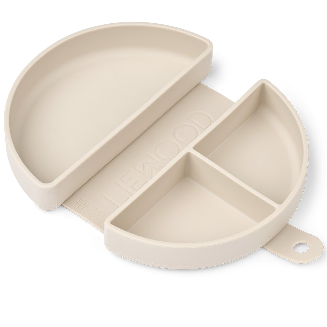 liewood siliconen snackdoos eugene - sea creature - sandy binnenkant | LW19265-1032 | 3