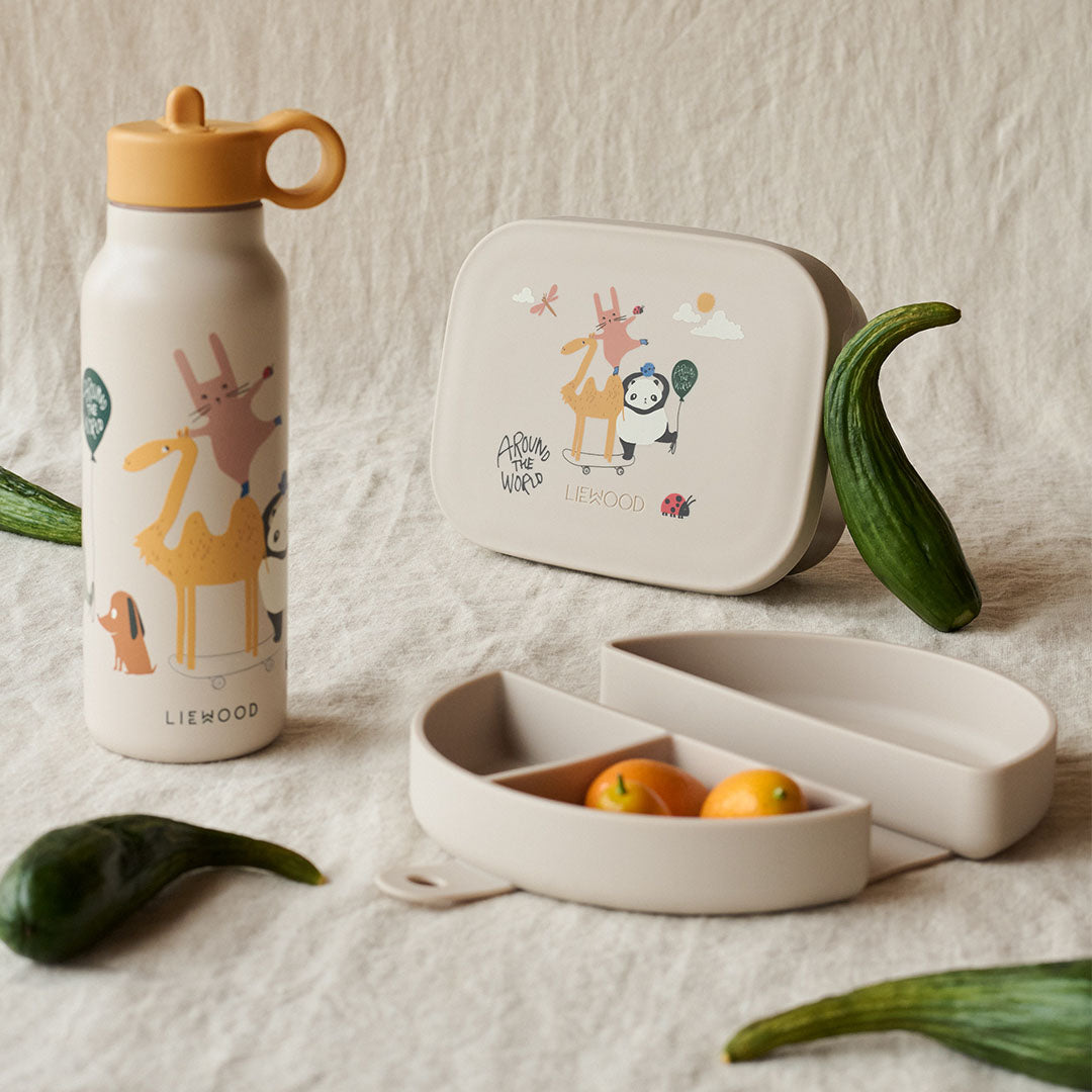 liewood siliconen snackdoos eugene voorbeeld met luchbeker en groenten | LW19265-1232 | 4