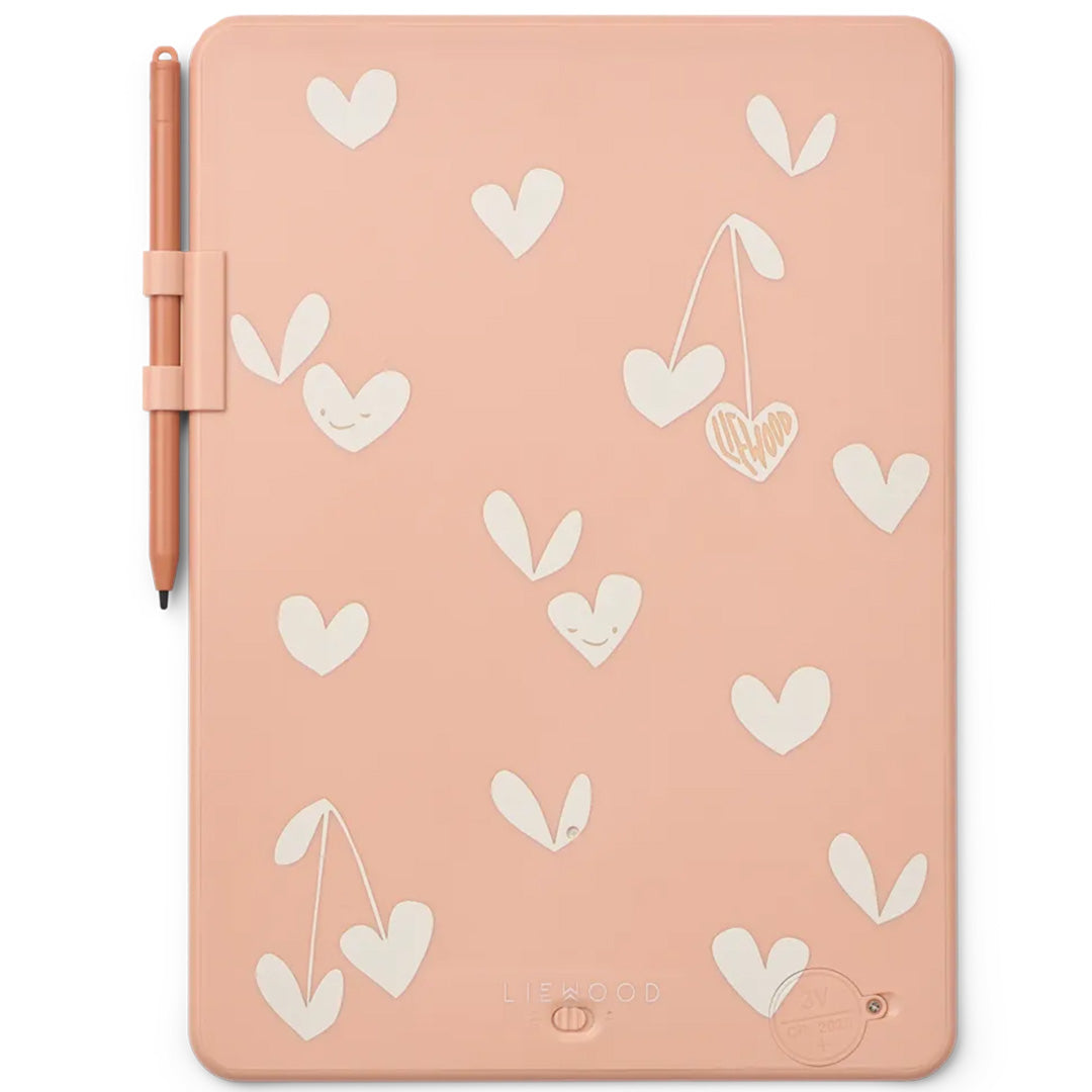 liewood tekentablet zora - sweetheart - pale tuscany - 18,5x24 cm achterkant | LW18613-2620 | 5