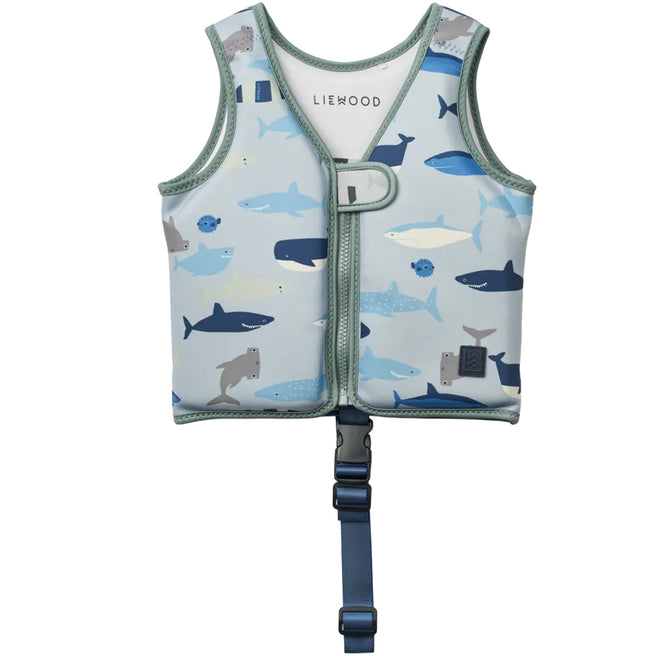 liewood zwemvest dove - shark - dove blue - 11-15 kg | LW19588-2619-1-2 | 1