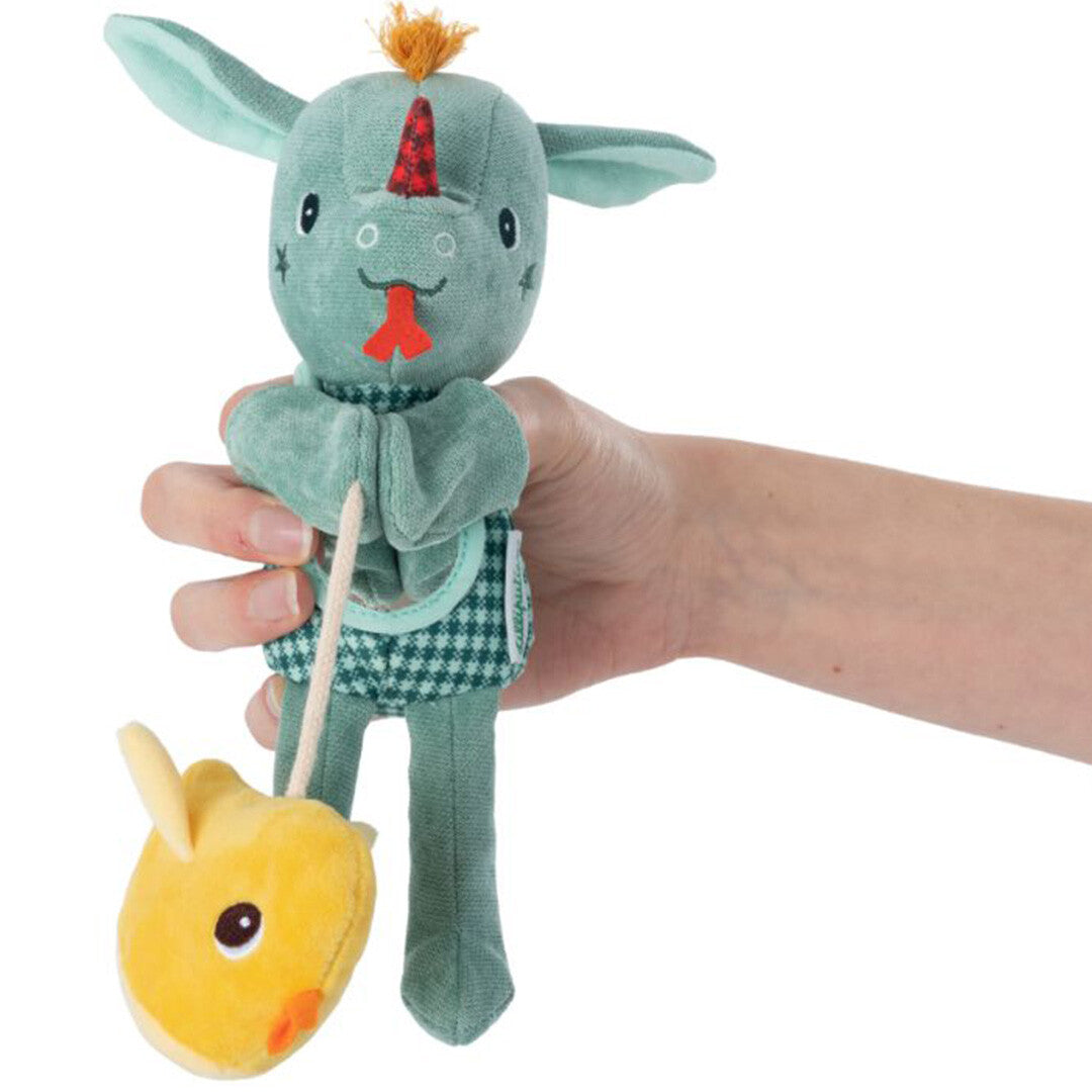 lilliputiens knuffeldraak met rammelaar - joe - 22 cm | 22.83427 | 1