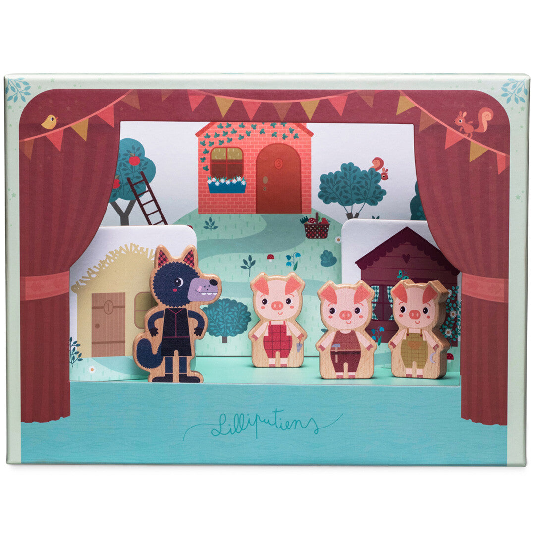 lilliputiens magnetische poppenkast - de wolf en de drie biggetjes | 2283407 | 0