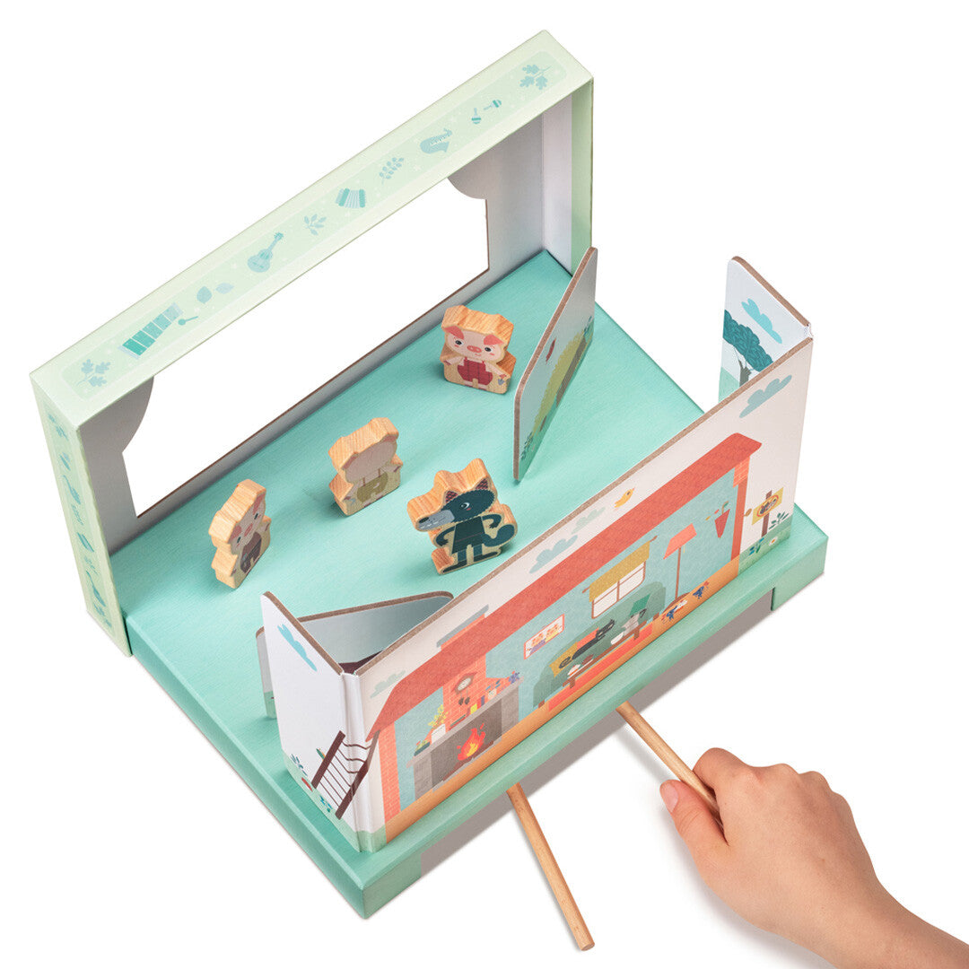 lilliputiens magnetische poppenkast - de wolf en de drie biggetjes | 2283407 | 3