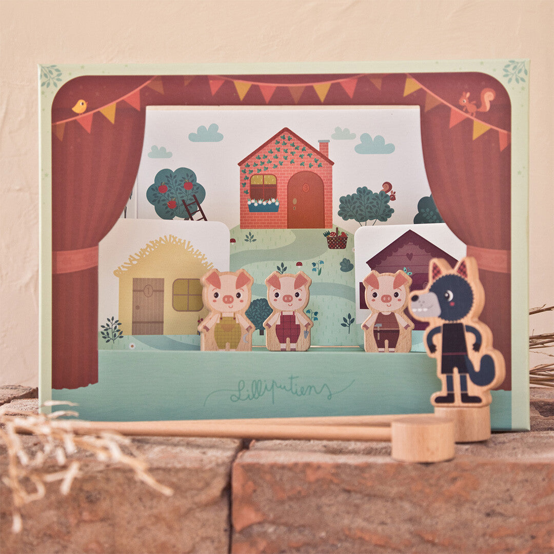 lilliputiens magnetische poppenkast - de wolf en de drie biggetjes | 2283407 | 6