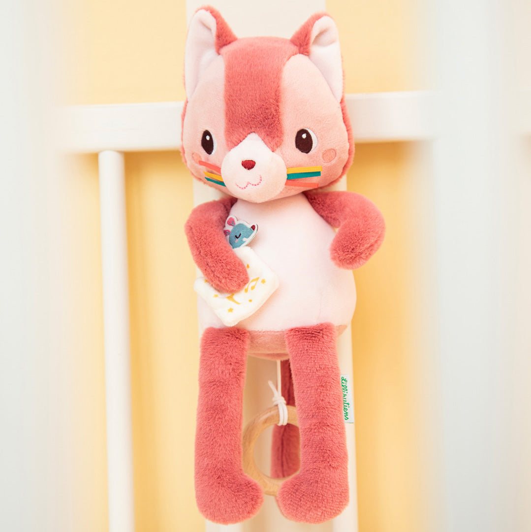 lilliputiens knuffel met muziek en glow in the dark - jeanne de kat - 24 cm | 2283619 | 2