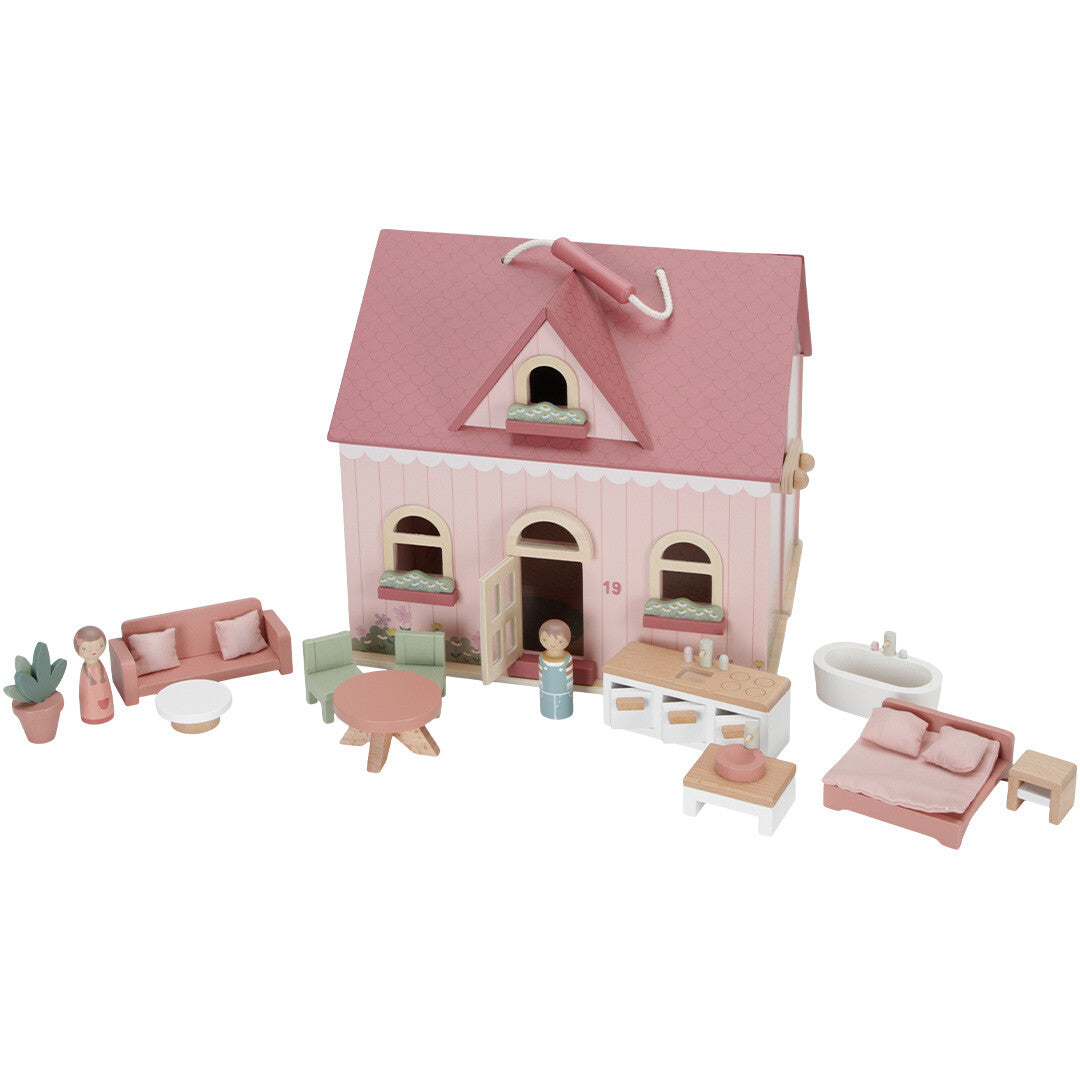 little dutch draagbaar poppenhuis gemeubileerd | LD7116 | 0