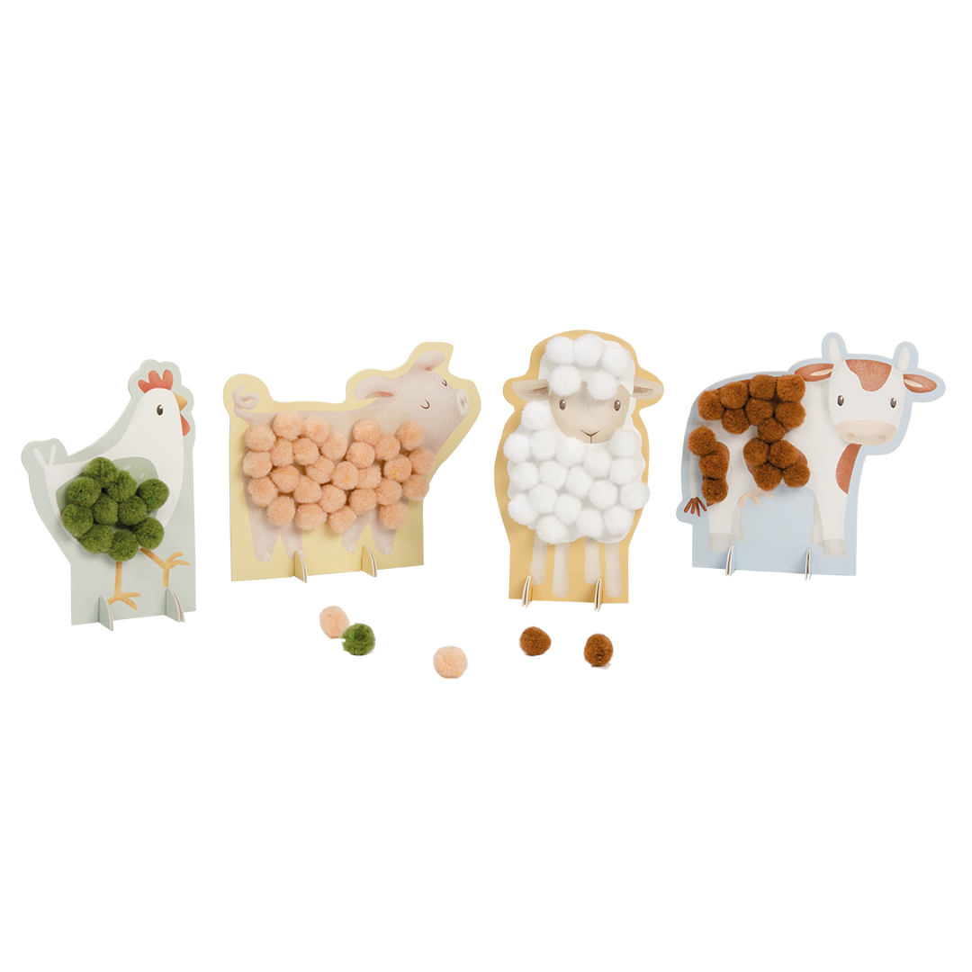 little dutch knutselset pompom little farm - 4-delig | 125667 | 0