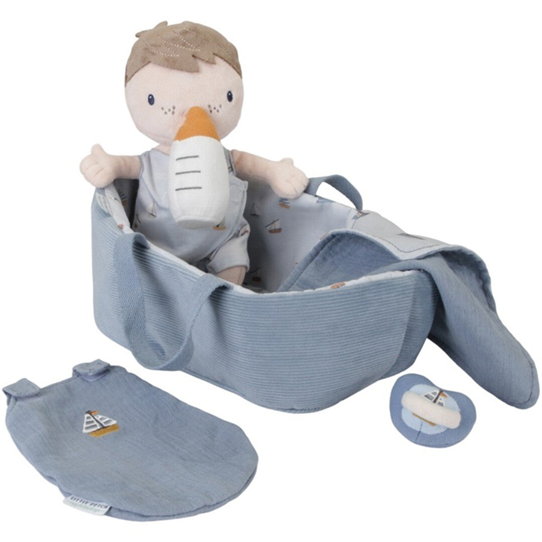 little dutch lappenpop met reiswieg jim - sailors bay - 24 cm | LD4554 | 0