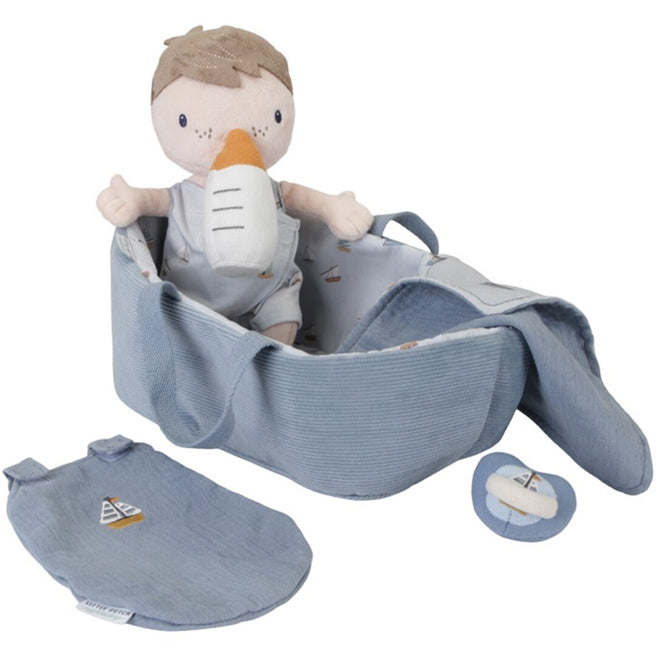 little dutch lappenpop met reiswieg jim - sailors bay - 24 cm | LD4554 | 0