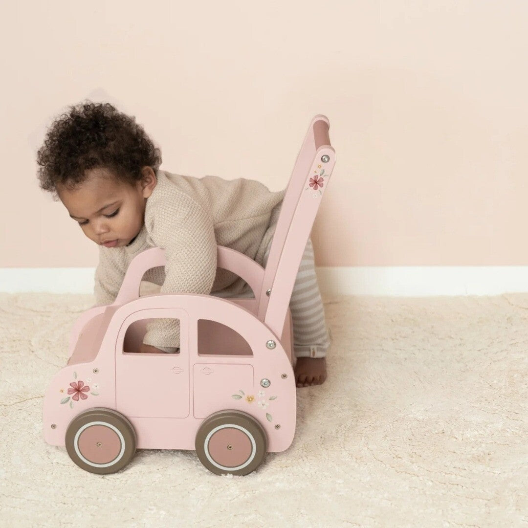 little dutch loopwagen auto roze | LD7128 | 2