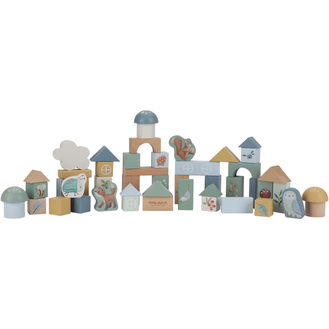 little dutch stapelblokken forest friends - 50 delig | LD7245 | 0