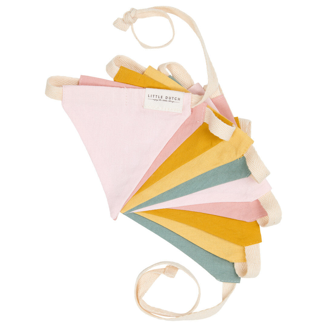 little dutch stoffen vlaggenslinger - pink | AC21052006 | 1