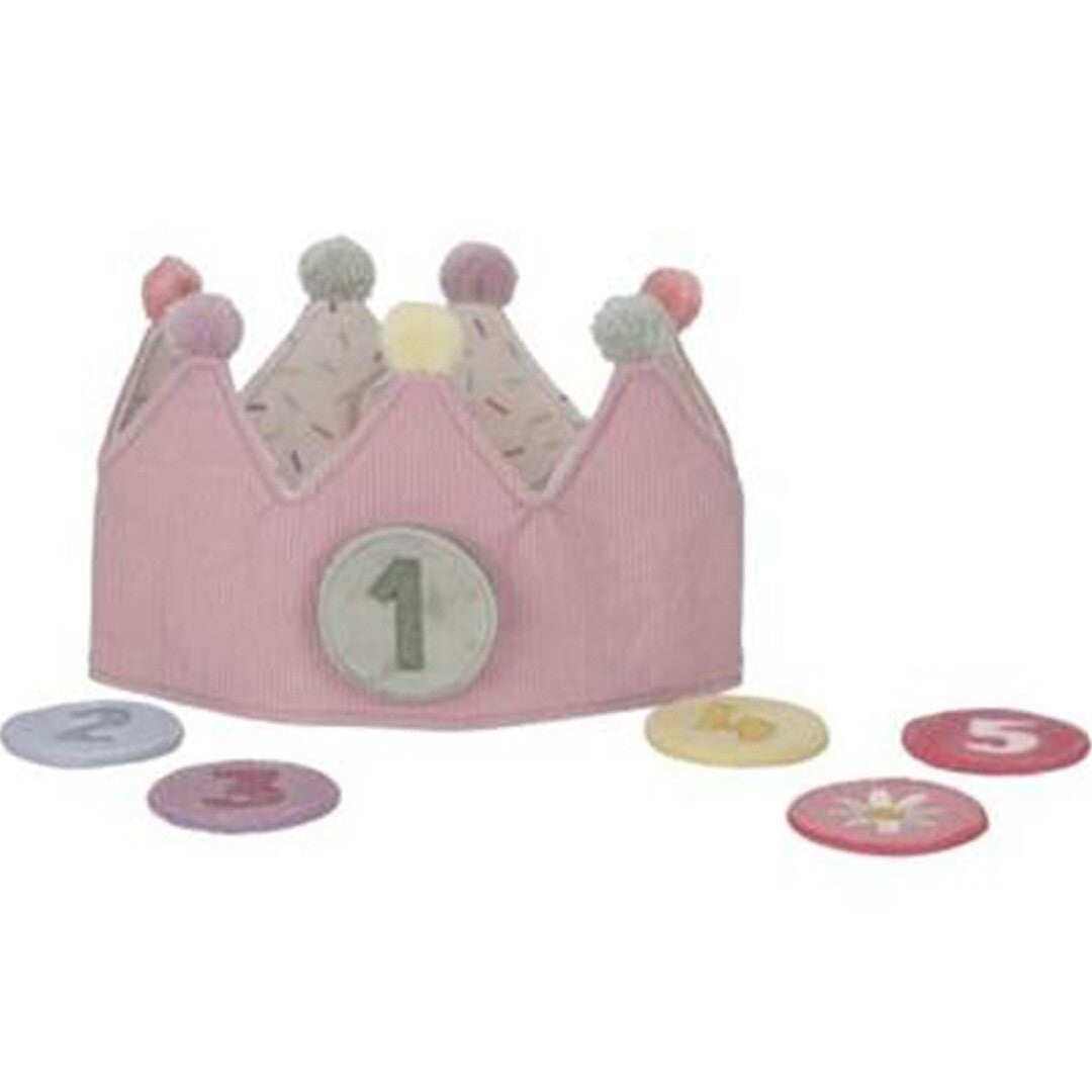 little dutch verjaardagskroon met cijfers - roze | LD4515 | 0