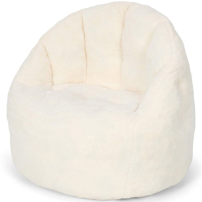 Little Dutch zachte kinderzitzak in beige kleur op een witte achtergrond.