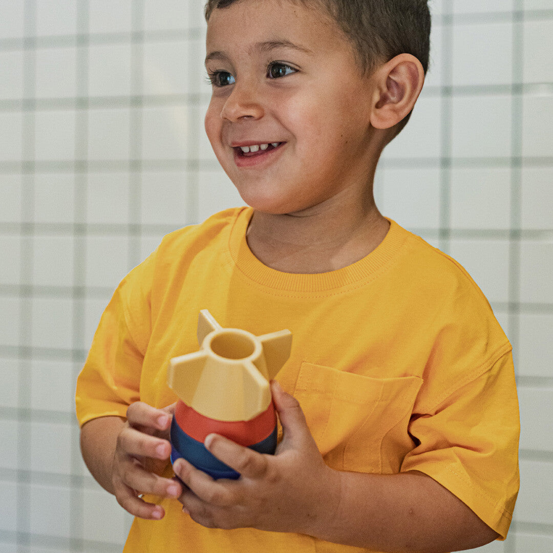 little l stapeltoren raket - blues and oranges | LL019-001 | 2