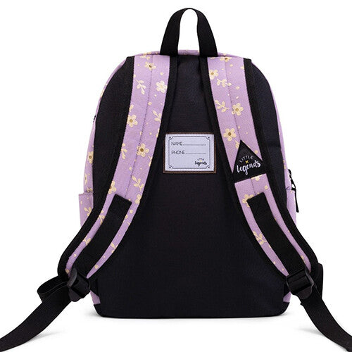little legends kinderrugzak met regenhoes large - lila flower - 38 cm | LL2007-10 | 3
